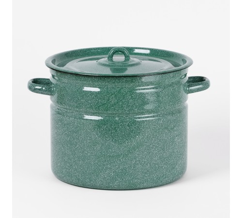 Кастрюля эмалированная 9 л, Стальэмаль 2с200, без рисунка, изумрудный, с зерном