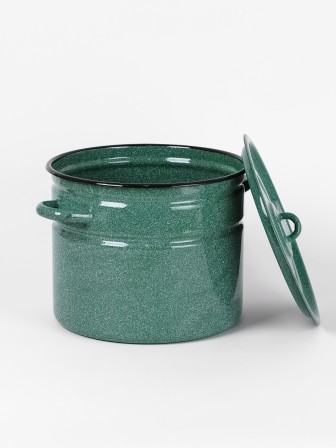 Кастрюля эмалированная 9 л, Стальэмаль 2с200, без рисунка, изумрудный, с зерном