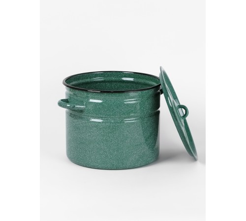 Кастрюля эмалированная 9 л, Стальэмаль 2с200, без рисунка, изумрудный, с зерном