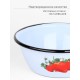 Миска эмалированная 1,5 л, Стальэмаль 1с7с, Клубника садовая, серо-голубой