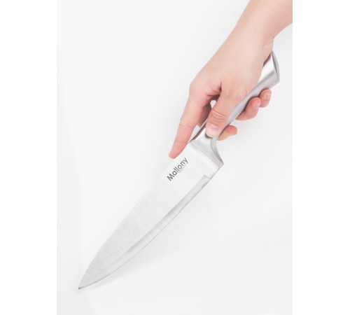 Нож кухонный Mallony MAESTRO MAL-02M поварской 20 см, цельнометаллический