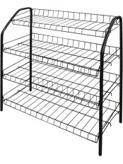 Этажерка для обуви Ника ЭТ1/Ч черный 4-х ярусная широкая