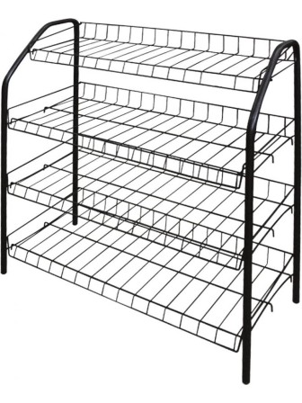 Этажерка для обуви Ника ЭТ1/Ч черный 4-х ярусная широкая