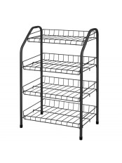 Этажерка для обуви Ника ЭТ2/Ч черная 4-х ярусная узкая 