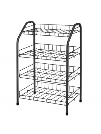 Этажерка для обуви Ника ЭТ2/Ч черная 4-х ярусная узкая 