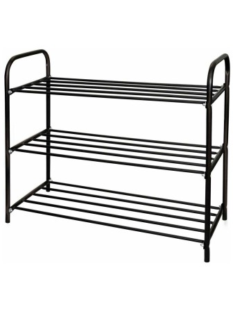 Этажерка для обуви Ника ЭТК3 Комфорт 3-х ярусная (каркас - чёрный)