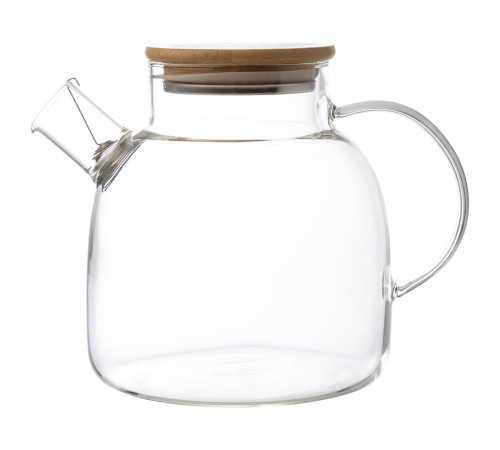 Чайник заварочный MALLONY Foresta di bambu, объем 1,5 л, из боросиликатного стекла с крышкой из бам.