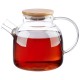 Чайник заварочный MALLONY Foresta di bambu, объем 1,5 л, из боросиликатного стекла с крышкой из бам.