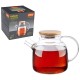 Чайник заварочный MALLONY Foresta di bambu, объем 1,5 л, из боросиликатного стекла с крышкой из бам.