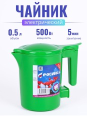 Чайник Росинка 0,5л 0,6кВт, спираль ЗЕЛЕНЫЙ