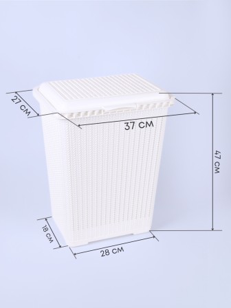 Корзина для белья М6888 Вязаное плетение 25л, белая Альтернатива