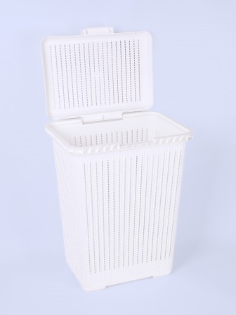 Корзина для белья М6888 Вязаное плетение 25л, белая Альтернатива