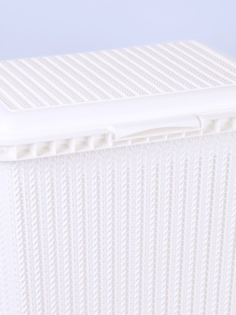 Корзина для белья М6888 Вязаное плетение 25л, белая Альтернатива