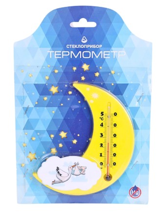 Термометр  комнатный П-17 "Месяц" желтый