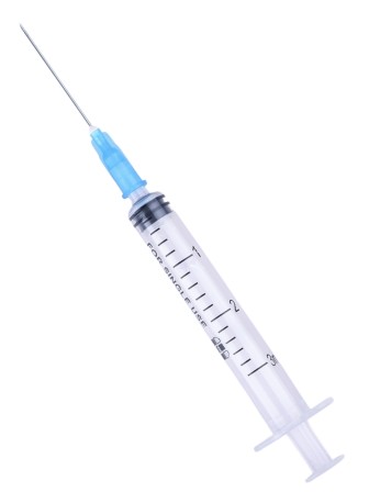 Шприцы 3 мл, игла надета, 23G x 1 1/4 (0,6 x 30 мм), 100 шт в ПАКЕТЕ