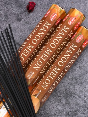 Благовония HEM, шестигранники, Манго Дыня (Mango Melon), 3 упаковки по 20 аромапалочек