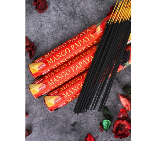 Благовония HEM, шестигранники, Манго Папайя (Mango Papaya), 3 шт