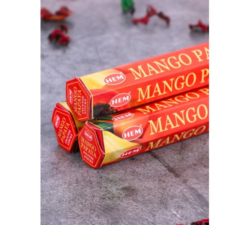 Благовония HEM, шестигранники, Манго Папайя (Mango Papaya), 3 шт