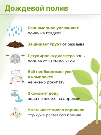 Микродождевой полив кустарников и деревьев Жук 20 растений