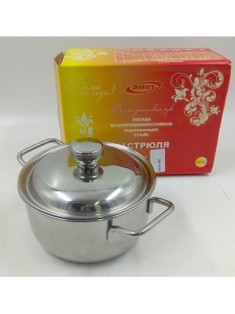 24-1414 Кастрюля Амет "Классика" 1,5 л, нержавеющая сталь, 1с373