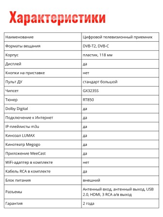 Цифровая ТВ -приставка LUMAX DV2104HD, DVB-T2, Wi-Fi