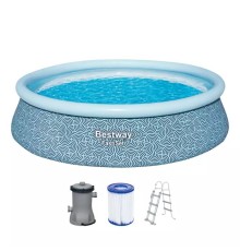 Бассейн надувной Bestway 57372 Fast Set 457х107 см с насосом и лестницей