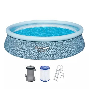 Бассейн надувной Bestway 57372 Fast Set 457х107 см с насосом и лестницей
