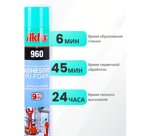 Akfix 960 Бытовая клей-пена всесезонная, 800 мл. Akfix 960 Бытовая клей-пена всесезонная, 800 мл.