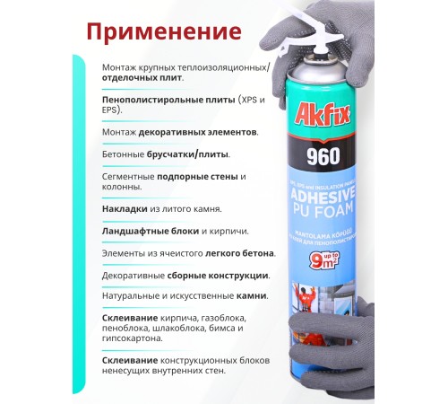 Akfix 960 Бытовая клей-пена всесезонная, 800 мл. Akfix 960 Бытовая клей-пена всесезонная, 800 мл.