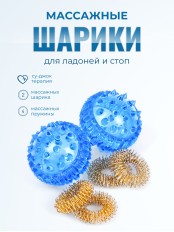 Массажер МАССАЖНЫЙ ШАРИК СИНИЙ без упаковки, 2 шт