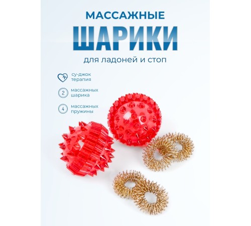 Массажер МАССАЖНЫЙ ШАРИК КРАСНЫЙ без упаковки, 2 шт