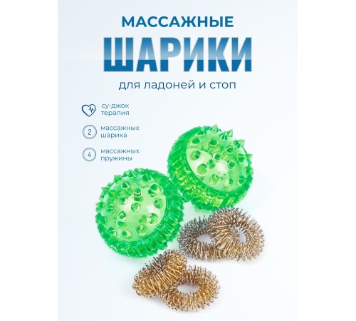 Массажер МАССАЖНЫЙ ШАРИК ЗЕЛЕНЫЙ в блистере, 2 шт Массажер МАССАЖНЫЙ ШАРИК ЗЕЛЕНЫЙ в блистере, 2 шт