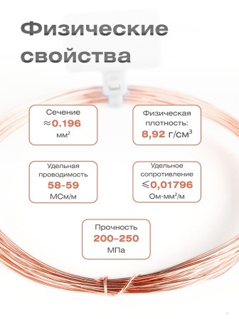 Медная проволока универсальная 0.5 мм / 25 метров моток