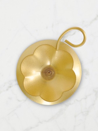 Подсвечник Цветок золотой металлический 9x9x3 см, 2 шт