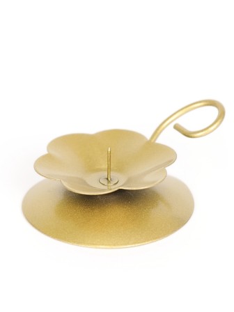 Подсвечник Цветок золотой металлический 9x9x3 см, 2 шт