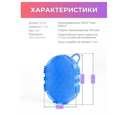 Массажер ЧУДО-ВАРЕЖКА МИНИ СИНЯЯ, 2 шт Массажер ЧУДО-ВАРЕЖКА МИНИ СИНЯЯ, 2 шт