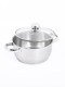 Кастрюля «Прима» (сатин) - 2,5 л, 200 мм, ТРС, КС (стеклянная крышка, матовая полировка, объемными ручками)