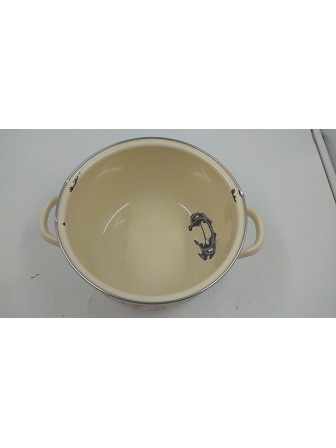 24-1287 Набор эмалированных кастрюль Хлеб 1КА021М, слоновая кость; 2/3/4 л