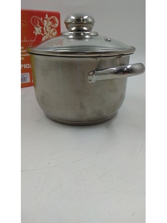 24-0101 Кастрюля 1,75 л из нержавеющей стали с крышкой Амет Славяна 1с855