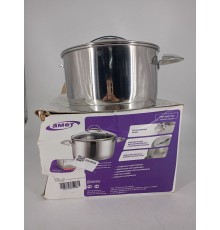 25-0554 Кастрюля Амет "Аметист" 3 л, нержавеющая сталь, с металлической крышкой, 1с2770