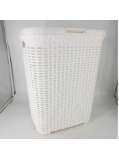23-0807 Корзина для белья VIOLET 184006 Ротанг 40 л, белая, с крышкой