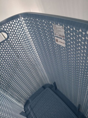 23-0107 Корзина для белья VIOLET 206036 Вязь 60 л, голубая норка