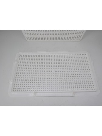 23-2224 Корзина для белья VIOLET 5650006 Лофт 50 л, белая, узкая с крышкой