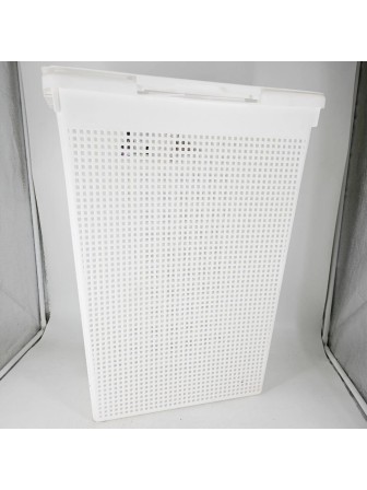 22-1134 Корзина для белья VIOLET 5650006 Лофт 50 л, белая, узкая с крышкой