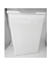 23-0625 Корзина для белья VIOLET 5650006 Лофт 50 л, белая, узкая с крышкой