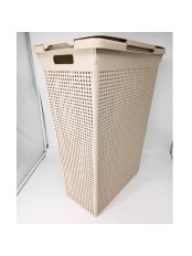 24-1106 Корзина для белья VIOLET 5650020 Лофт, 50 л, латте, узкая с крышкой