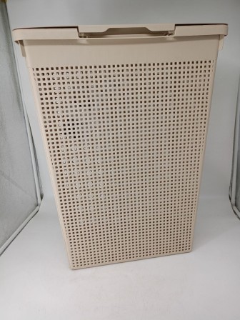 24-1106 Корзина для белья VIOLET 5650020 Лофт, 50 л, латте, узкая с крышкой