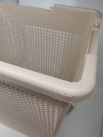 24-1106 Корзина для белья VIOLET 5650020 Лофт, 50 л, латте, узкая с крышкой