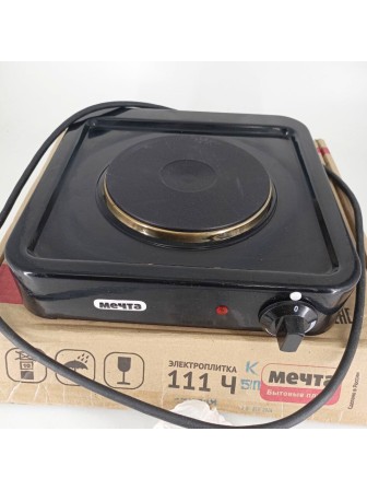 25-0391 Электрическая плитка Мечта 111Ч черная, 1 конфорка, чугун