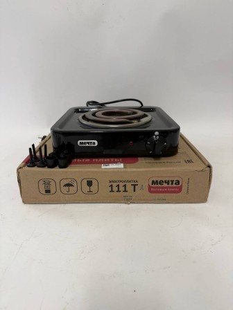25-0527 Электрическая плитка Мечта 111Т черная, 1 конфорка, ТЭН